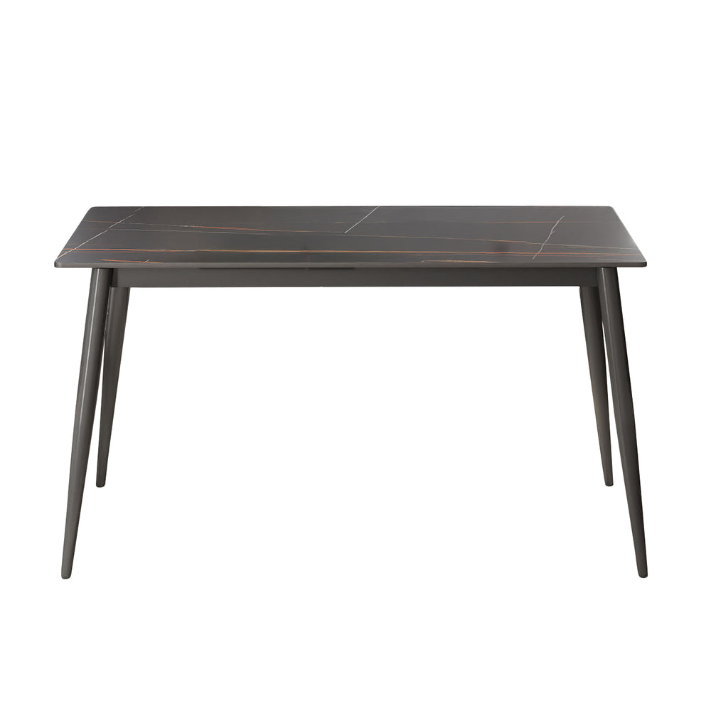 English Elm 55.12" Modern Artificial Stone Dining Table With Metal Legs - Seats 6, Stylish Minimalist Design! W1535S00501