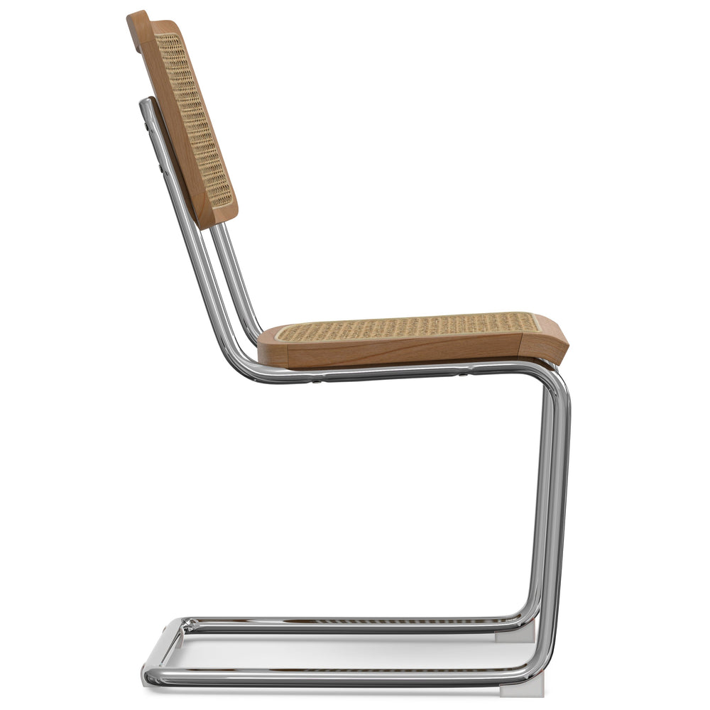 English Elm Madalyn Dining Chairs Set Of 2 - Modern Bauhaus Inspired Design With Chrome Base & Woven Cane Seat B136P266932