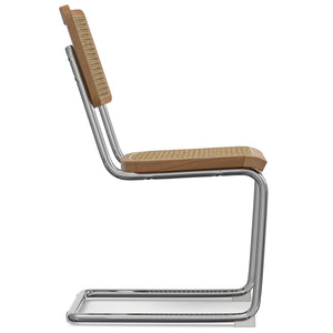 English Elm Madalyn Dining Chairs Set Of 2 - Modern Bauhaus Inspired Design With Chrome Base & Woven Cane Seat B136P266932