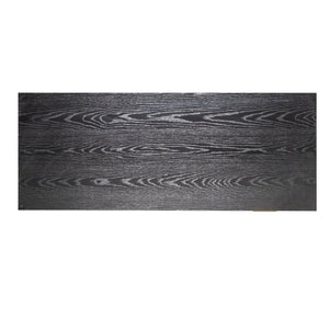 English Elm 55" Fluted White Computer Desk with Power Outlet Pegboard Cabinet and Keyboard Tray W2917P396008