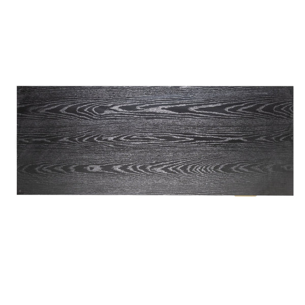 English Elm 55" Fluted White Computer Desk with Power Outlet Pegboard Cabinet and Keyboard Tray W2917P396008