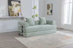 English Elm UNITED modular foldable sofa with metal frame, corduroy upholstery, side pocket & quick assembly convenience Mint Blue W1568P375643