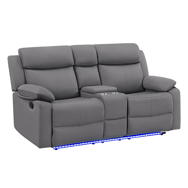 English Elm Blanche 2 Piece Reclining Sofa Set with Led Ambiance and Built in Audio System B201S00469