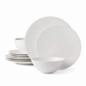 Lenox LX Collective White 12-Piece Dinnerware Set White, WHITE PORCELAIN 894759