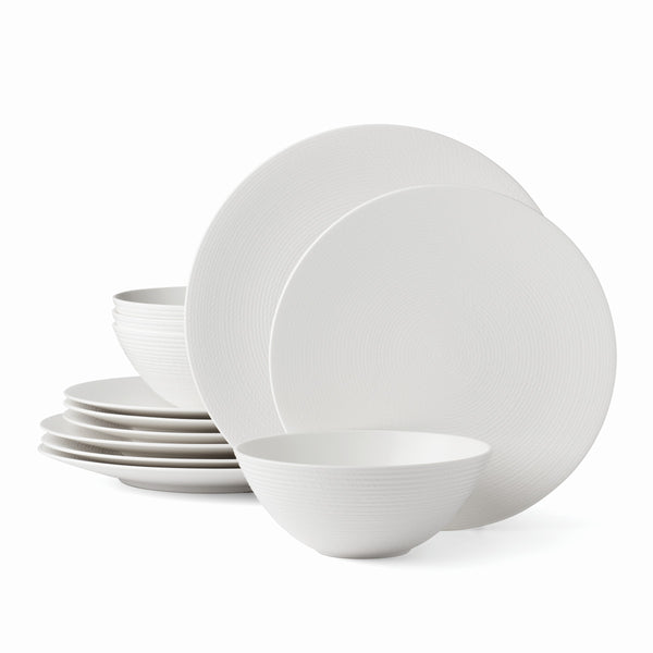 Lenox LX Collective White 12-Piece Dinnerware Set White, WHITE PORCELAIN 894759