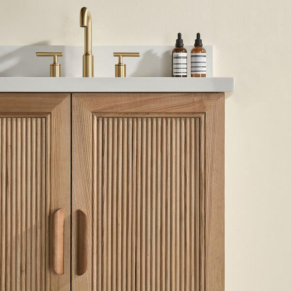 English Elm Fully Assembled 30" Light Coffee Bathroom Vanity With Solid Wood, Engineered Top & Soft-Close Drawers W1826P343423