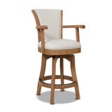 English Elm Williams 27In Swivel Counter Height Bar Stool, White Pepper Stain Resistant High Performance Polyester