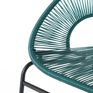 English Elm Condessa Outdoor Pe Rattan Loveseat Iron Frame Weather Resistant Patio Seating Teal N775P423051T