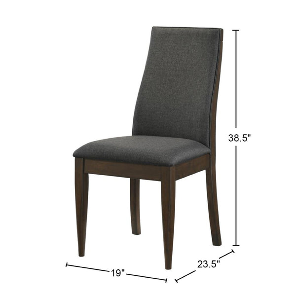English Elm Set Of 2 Contemporary Grey Upholstered Dining Chairs With Dark Walnut Finish For Modern Spaces B016P225492-GIGA