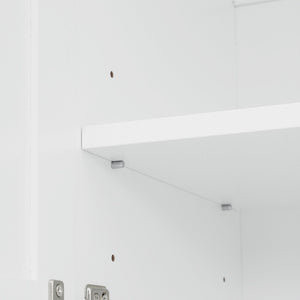 English Elm 71.6" Free-Standing Bathroom Vanity with Soft-Close Doors, 3 Drawers, Adjustable Shelves, White Finish N729P335599K