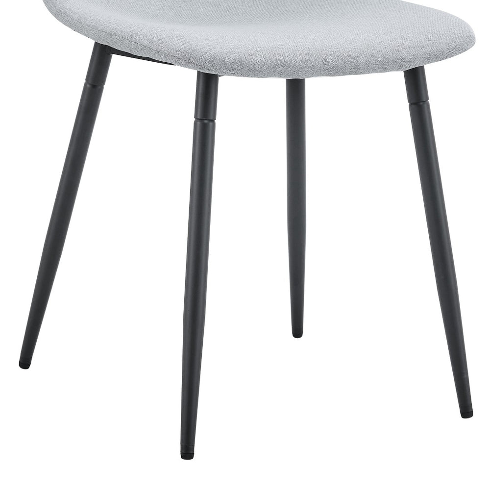 English Elm Table Dining Set - 67” Black Wood Grain Table With 6 Light Gray Linen-Cotton Chairs For Modern Homes W1151S04158-GIGA