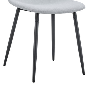 English Elm Table Dining Set - 67” Black Wood Grain Table With 6 Light Gray Linen-Cotton Chairs For Modern Homes W1151S04158-GIGA