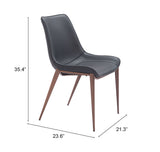 Magnus Dining Chair - Set of 2 Black & Walnut 109933 Zuo Modern