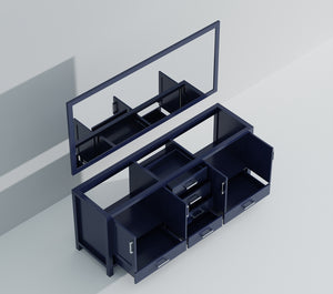 English Elm Navy Double Bath Vanity 84" W x 22" D with Two 34" Mirrors, 14 Drawers, Ample Wood Storage, Ready B2731S00566