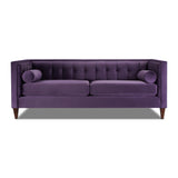 English Elm Jack 84" Modern Tuxedo Tufted Sofa, Purple Velvet