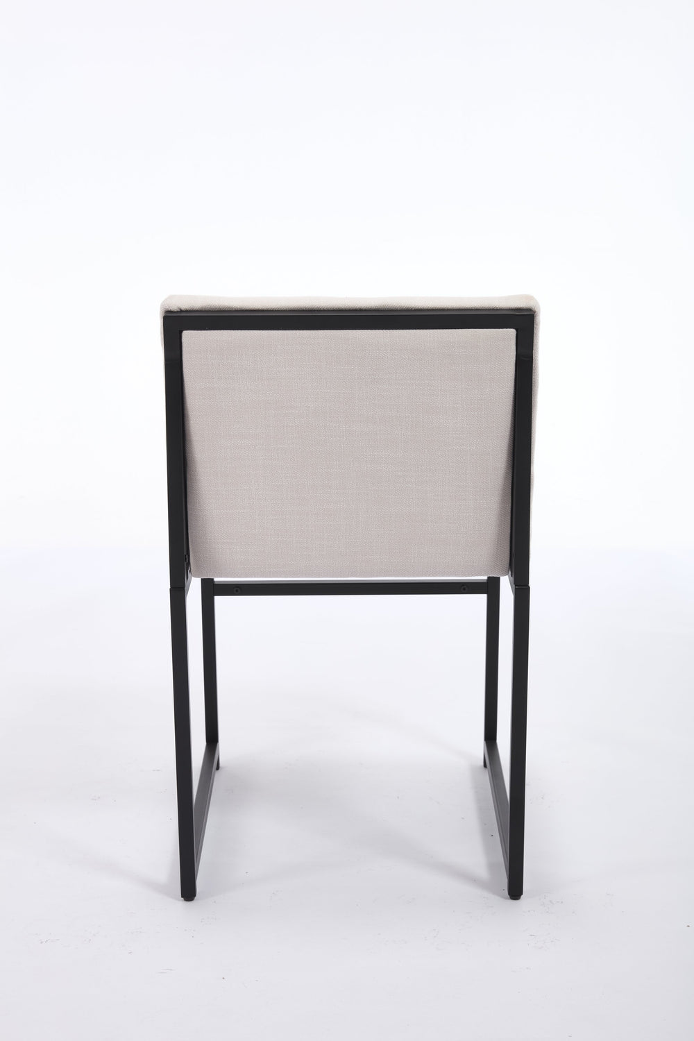 English Elm Modern Upholstered Dining Chairs Set of 2 with Linen-Like Fabric, High-Resilience Foam and Metal Frame Elegant Comfort Ivory W1249P257008