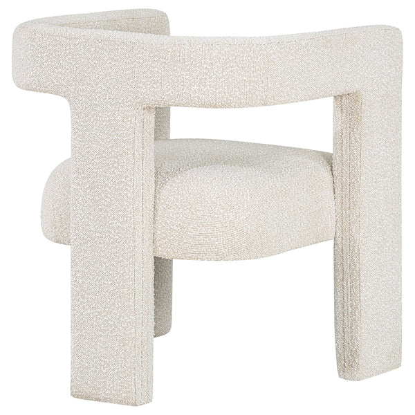 English Elm Verda Boucle Accent Chair Sculptural Curved Back Three Leg Base for Modern Interiors B062P451677