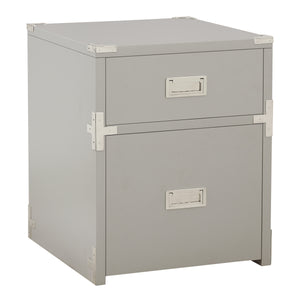 OSP Home Furnishings Wellington 2 Drawer File Cabinet Grey