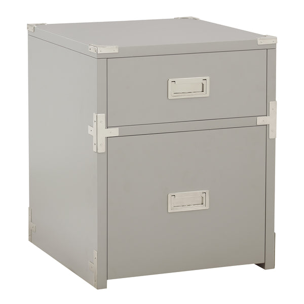 OSP Home Furnishings Wellington 2 Drawer File Cabinet Grey
