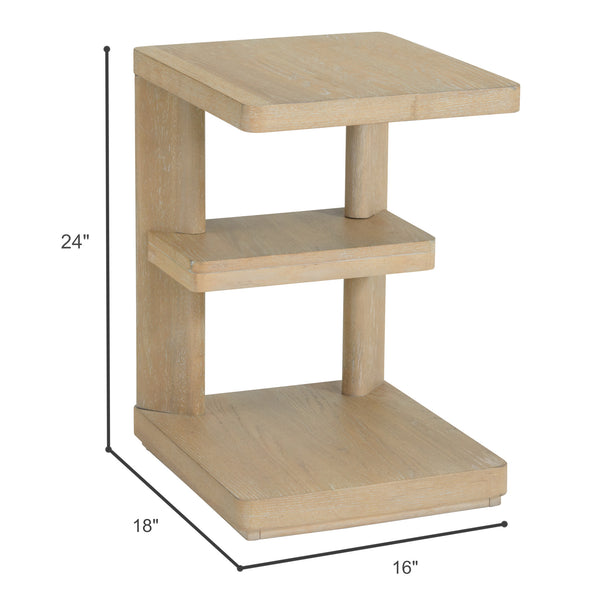 English Elm Wallace & Bay - Tan Chairside Table — Solid Wood Sand Dune Accent Table, Contemporary Tan Finish, Easy Care, 18" W B2709P212397