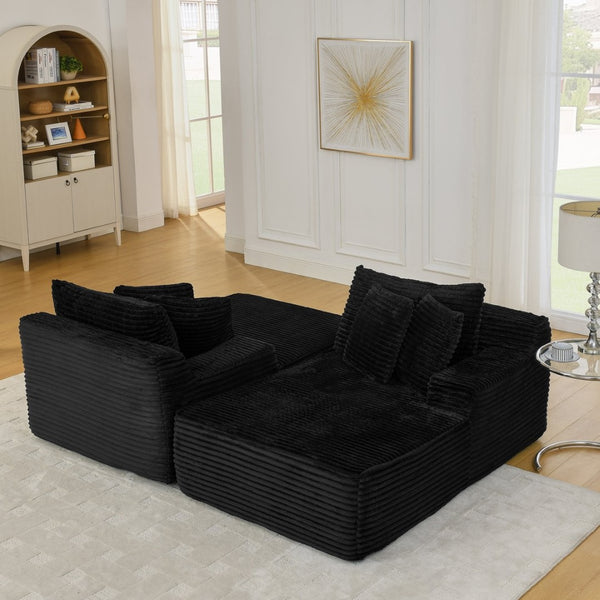 English Elm Two-Seater Lazy Lounge Chair – Plush Velvet Sofa For Cozy Living Rooms & Bedrooms, No Assembly Required W487S00347-GIGA