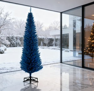 English Elm Snow Flocked Pink Pencil Artificial Christmas Tree for Entryway or Bedroom Corner T3971P414625