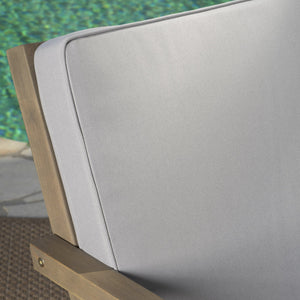 English Elm Christopher Knight Home® - LEAH Acacia 3-Piece Outdoor Chat Set with Water-Resistant Cushions and Slat Paneled Tabletop Beige 40 L x 25.75 W x 18.75 H 60915.00GRY