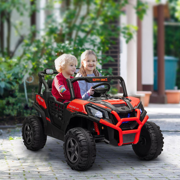English Elm Qaba 24v Two Seat Kids Ride on Car with Dual Motors Spring Suspension Remote Red W2225P249872