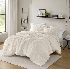 English Elm Animal Chenille Duvet Cover Set For King/Cal King Beds - Cozy, Textured, And Easy Care Bedding Solution B035P294497