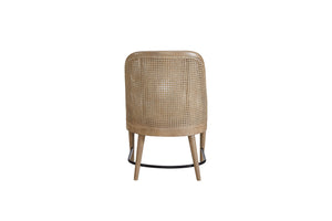 English Elm Cane Sand-Colored Host Chairs Set of 2 — Solid Wood Frame, Cane Back, Polyester Upholstered Seats, Elegant Finish B2699P224815
