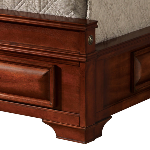 English Elm Lavita King Storage Bed In Warm Oak Finish - Stylish Sleigh Design With Under-Bed Drawers Included B078S00491