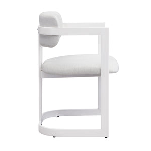 English Elm Christopher Knight Home® - Upholstered Dining Chairs Set of 2 with Iron Frame, Fabric Seat Cushions, Modern Compact Design Beige+White N779P281141B