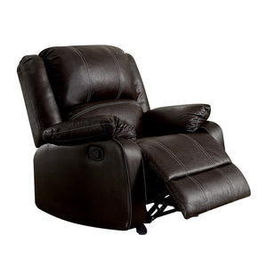 English Elm Zuriel Plush Synthetic Leather Recliner Chair with Pocket Springs, Pillow-Top Arms for Ultimate Comfort Brown 33 L x 31 W x 26 H B2726P253077