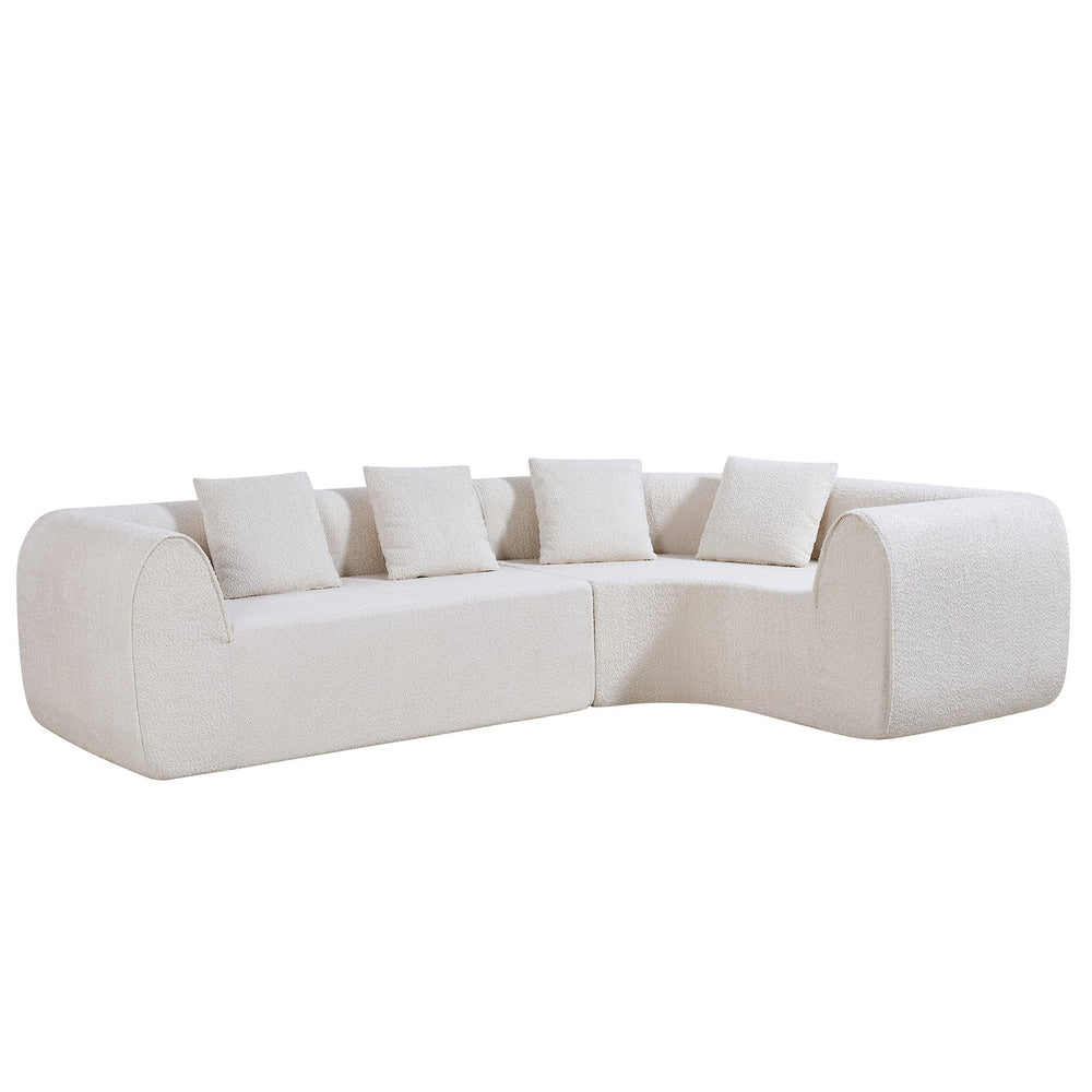 English Elm Package Curved Low-profile L-shaped Sectional Foam Sofa for Modern Living Rooms N767P366010A