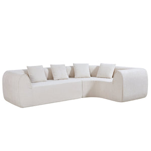 English Elm Package Curved Low-profile L-shaped Sectional Foam Sofa for Modern Living Rooms N767P366010A