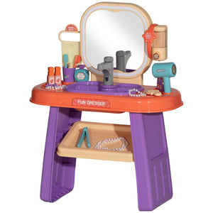 English Elm Qaba Kids Vanity Set - Interactive Toddler Makeup Table With Led Mirror, Music & 23 Accessories W2225P249755-GIGA