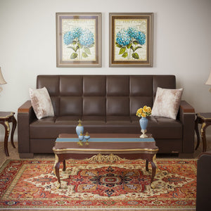 English Elm Primenest Zenaero Convertible Sofabed With Wood Trim & Storage - Stylish Comfort For Small Spaces B030P286542-GIGA