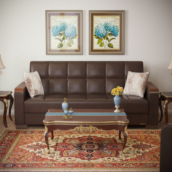 English Elm Primenest Zenaero Convertible Sofabed With Wood Trim & Storage - Stylish Comfort For Small Spaces B030P286542-GIGA