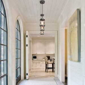 English Elm Industrial Brushed Nickel Mini Cage Pendant Light - Adjustable LED Downlight for Kitchen Island, Dining Room T3177P299501