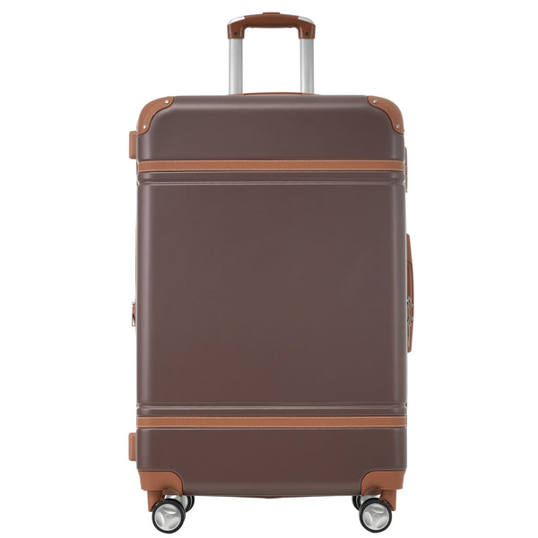 English Elm Hardshell Abs Spinner Luggage Set Four Piece Expandable Tsa Lock Travel Suitcases Brown N732P170218O