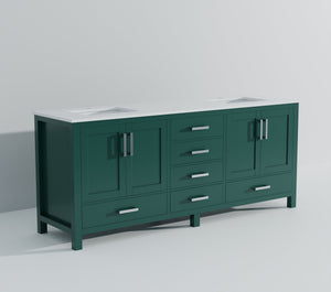 English Elm Green Solid Wood Double Bath Vanity 84" W x 22" D with Cultured Marble Top, Soft-Close Drawers, Ample Storage B2731P259170