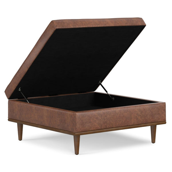 English Elm Shiloh Square Storage Ottoman - Stylish Lift-Top, Durable Faux Leather, Ideal For Seating & Storage B136P254717-GIGA