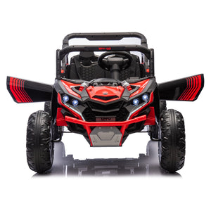 English Elm 24v Two Seat Kids Electric Utv with Parental Remote Suspension Off Road Ride On Red W1578P184803