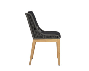 Sunpan Sorrento Dining Chair - Modern Outdoor Seating with Durable Teak Wood and Fade-Resistant Fabric Natural / Arashi Black