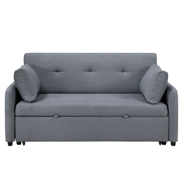 English Elm Ravenna Linen Sleeper Sofa with Built-in Charging Station Tufted Cushions Guest Bed B2749P413197