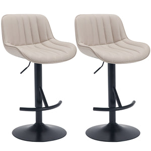 English Elm Adjustable Swivel Bar Stools Set Of 2 In Khaki - Stylish Comfort For Kitchen & Dining Areas W2195P205833