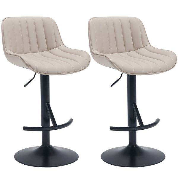 English Elm Adjustable Swivel Bar Stools Set Of 2 In Khaki - Stylish Comfort For Kitchen & Dining Areas W2195P205833