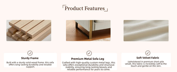 English Elm FX-P81-CW2 Velvet Chesterfield Sofa in Black with Gold Legs, 3-Seater Channel-Tufted Glam Couch for Living Room Decor W576S00091