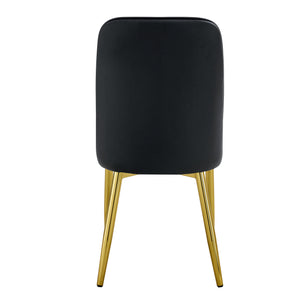 English Elm 4 Pu Leather Dining Chairs with Gold Metal Legs Curved Backrest Modern Set W1151P183315