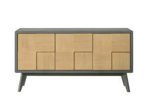 English Elm Blayde 8PC Natural & White Chenille Dining Set with Side Server, Upholstered Chairs, Modern Finish B2726S00350